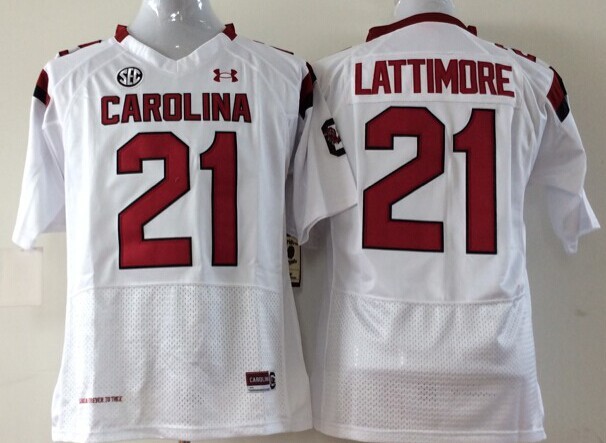NCAA Youth South Carolina Gamecock White 21 Lattimore jerseys